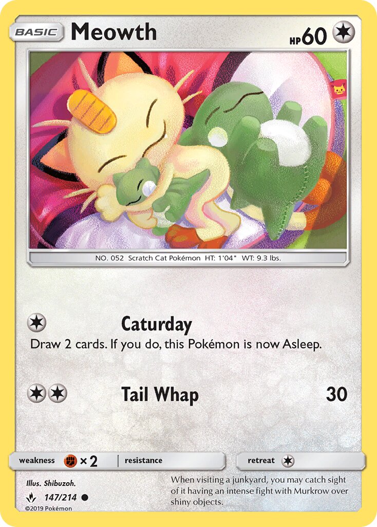 Meowth 147/234 — Unbroken Bonds (English Pokémon TCG card)