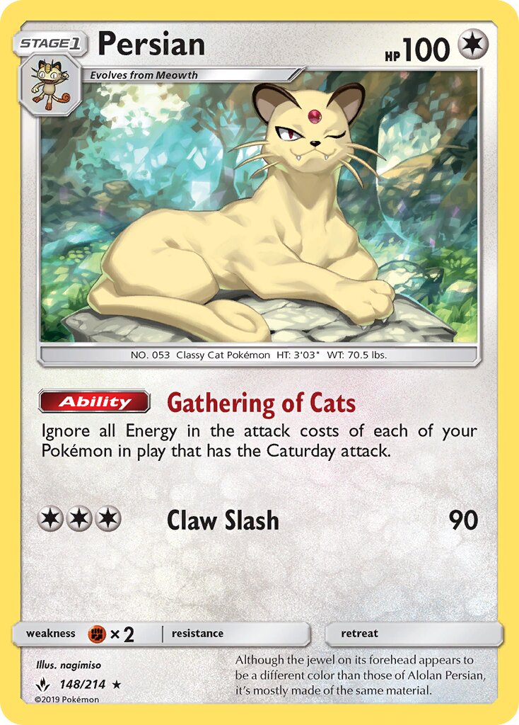 Persian 148/234 — Unbroken Bonds (English Pokémon TCG card)