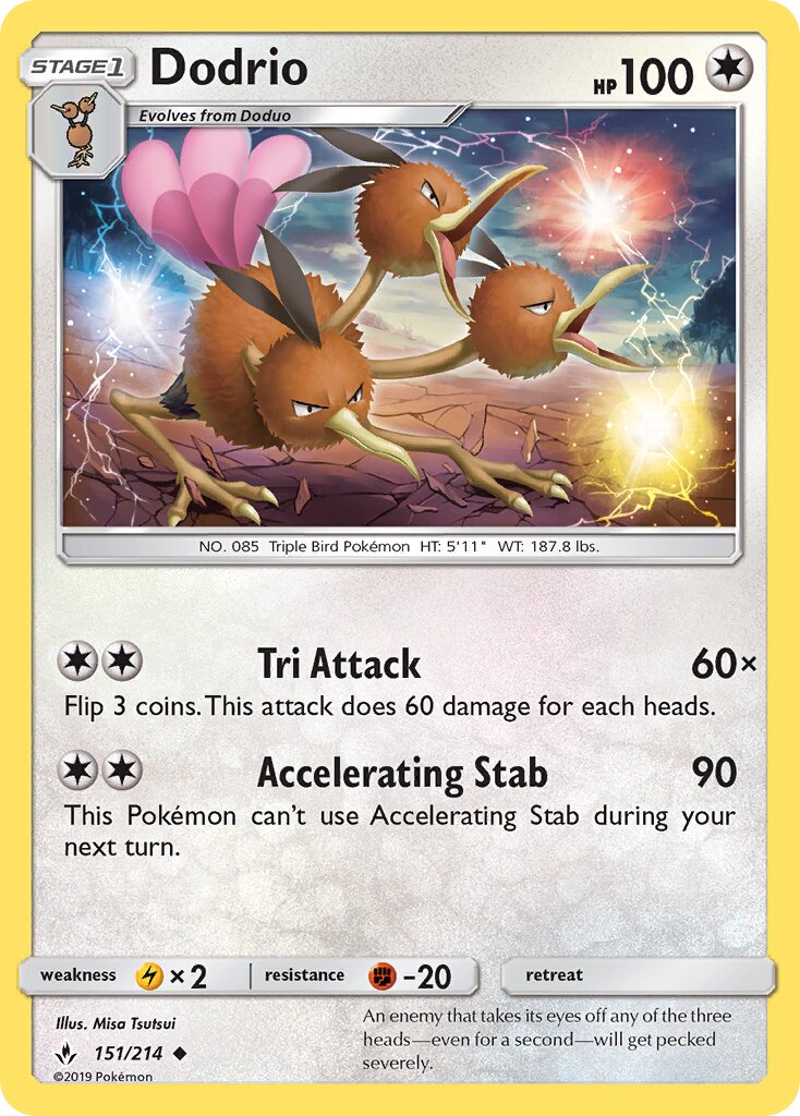 Dodrio 151/234 — Unbroken Bonds (English Pokémon TCG card)