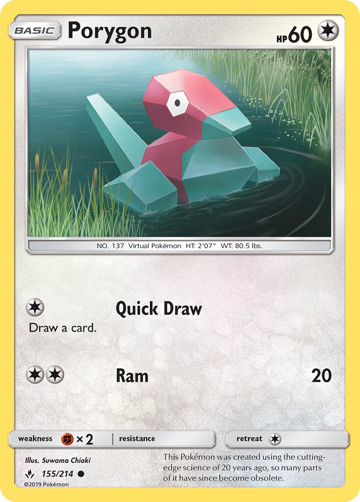 Porygon 155/234 — Unbroken Bonds (English Pokémon TCG card)