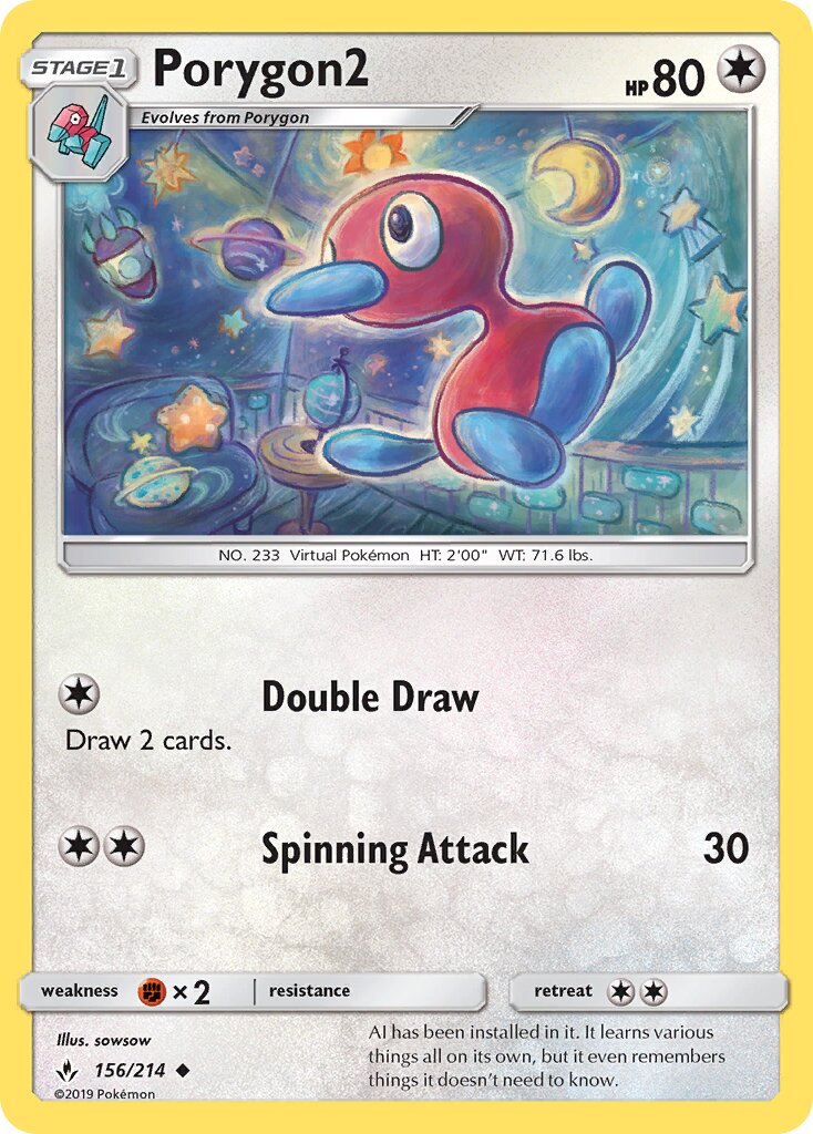 Porygon2 156/234 — Unbroken Bonds (English Pokémon TCG card)
