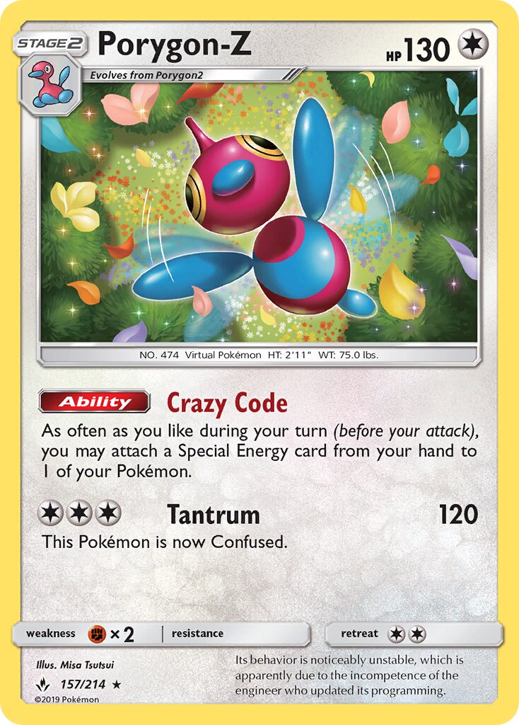 Porygon-Z 157/234 — Unbroken Bonds (English Pokémon TCG card)