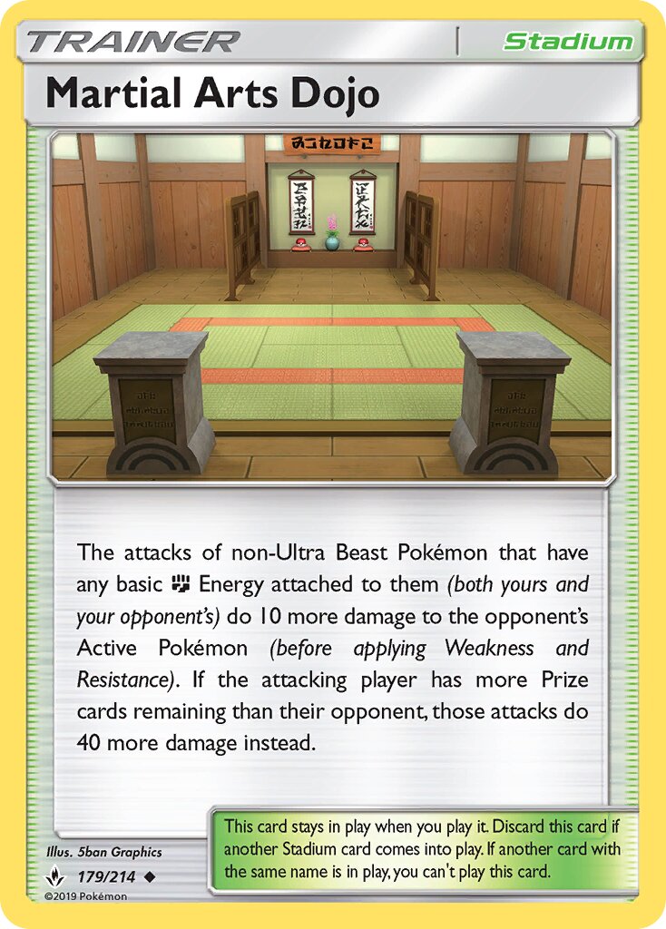 Martial Arts Dojo 179/234 — Unbroken Bonds (English Pokémon TCG card)