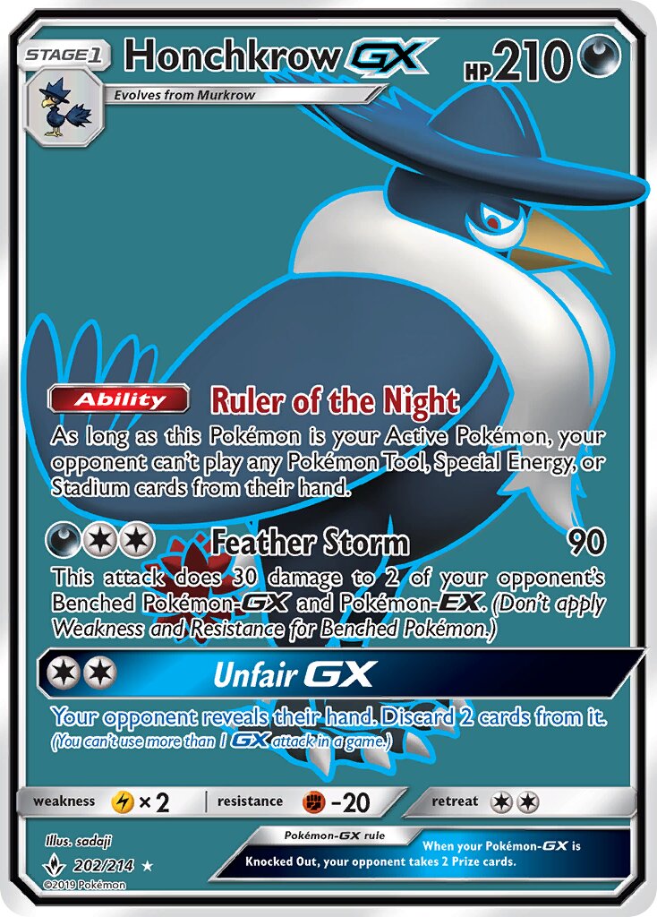 Honchkrow-GX 202/234 — Unbroken Bonds (English Pokémon TCG card)