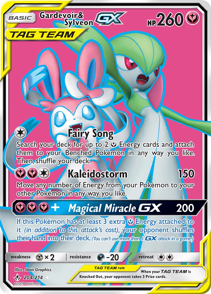 Gardevoir & Sylveon-GX 204/234 — Unbroken Bonds (English Pokémon TCG card)