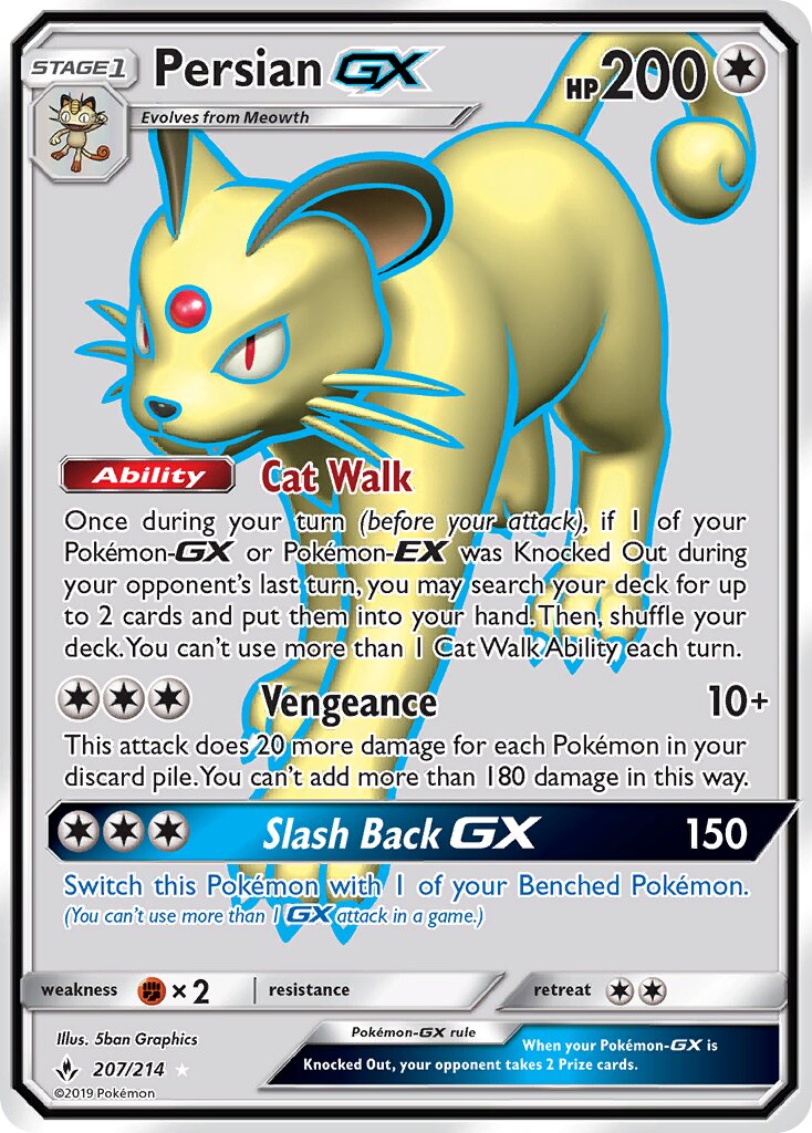 Persian-GX 207/234 — Unbroken Bonds (English Pokémon TCG card)