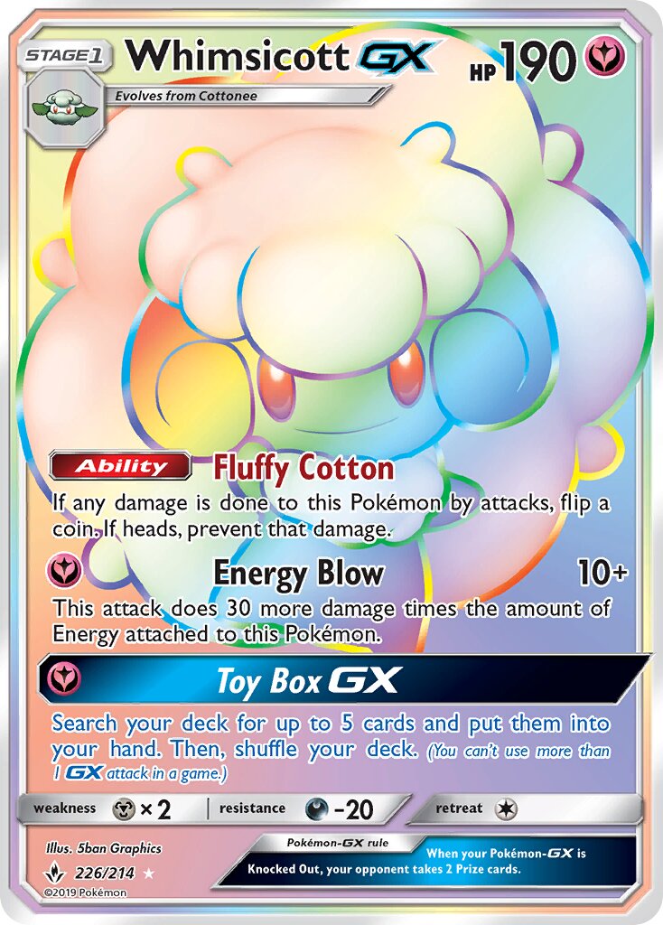 Whimsicott-GX 226/234 — Unbroken Bonds (English Pokémon TCG card)