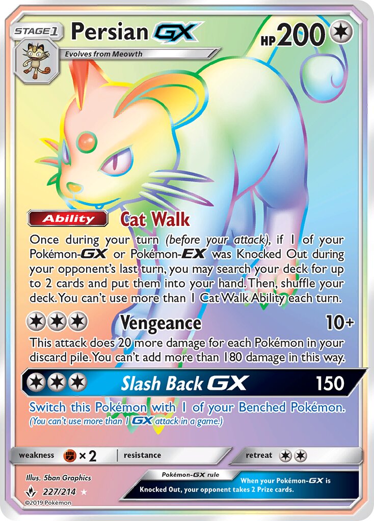 Persian-GX 227/234 — Unbroken Bonds (English Pokémon TCG card)