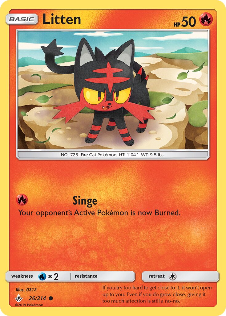 Litten 026/234 — Unbroken Bonds (English Pokémon TCG card)
