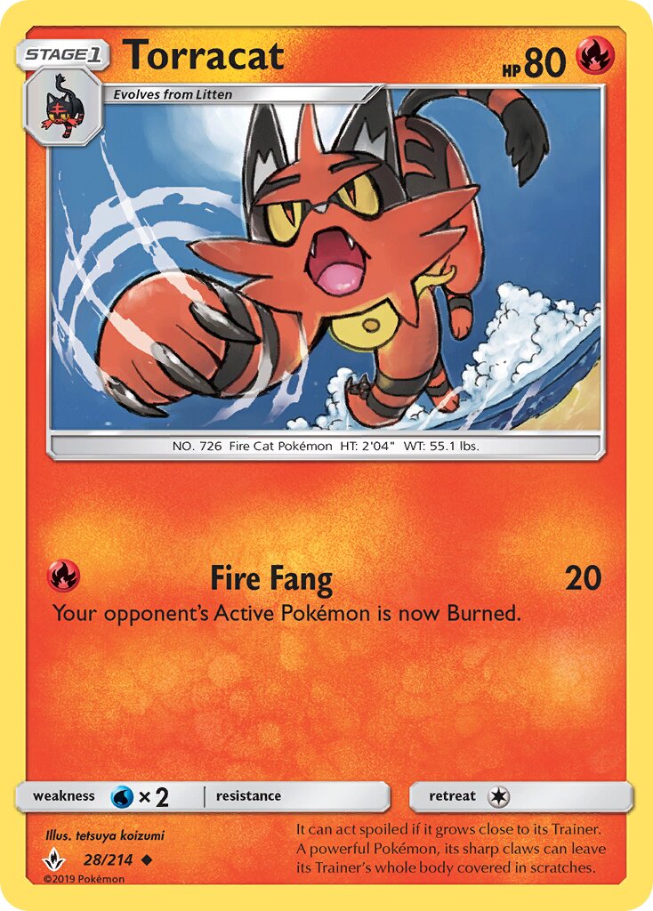 Torracat 028/234 — Unbroken Bonds (English Pokémon TCG card)