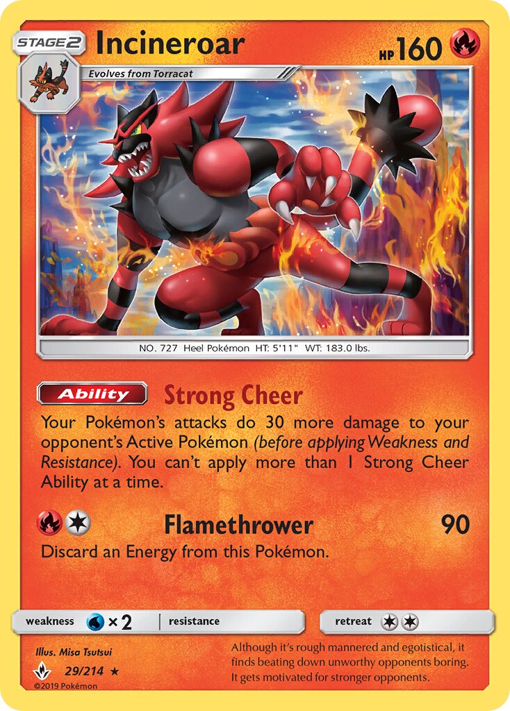 Incineroar 029/234 — Unbroken Bonds (English Pokémon TCG card)