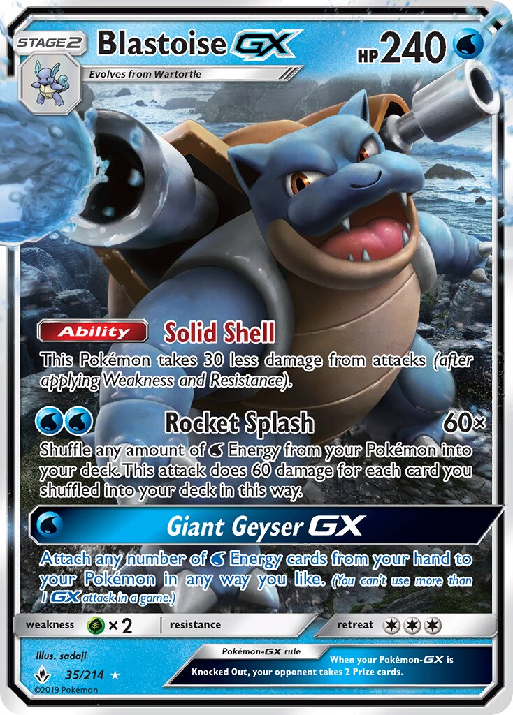 Blastoise-GX 035/234 — Unbroken Bonds (English Pokémon TCG card)