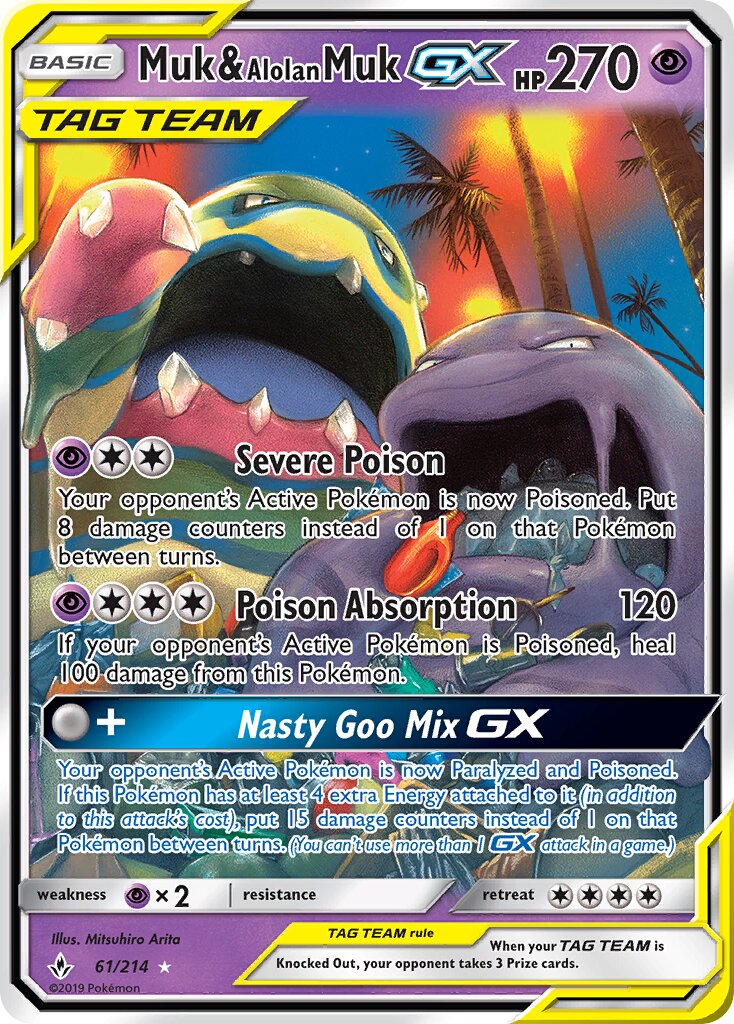 Muk & Alolan Muk-GX 061/234 — Unbroken Bonds (English Pokémon TCG card)