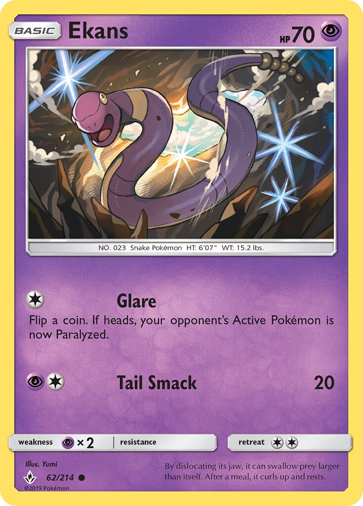Ekans 062/234 — Unbroken Bonds (English Pokémon TCG card)