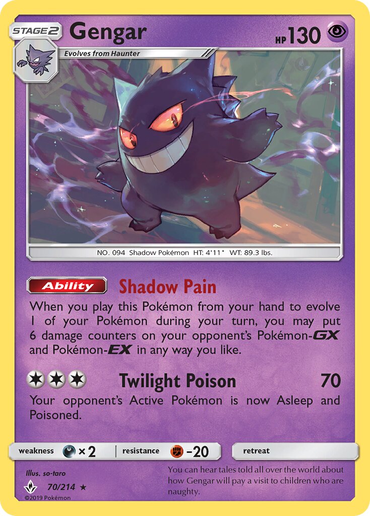 Gengar 070/234 — Unbroken Bonds (English Pokémon TCG card)