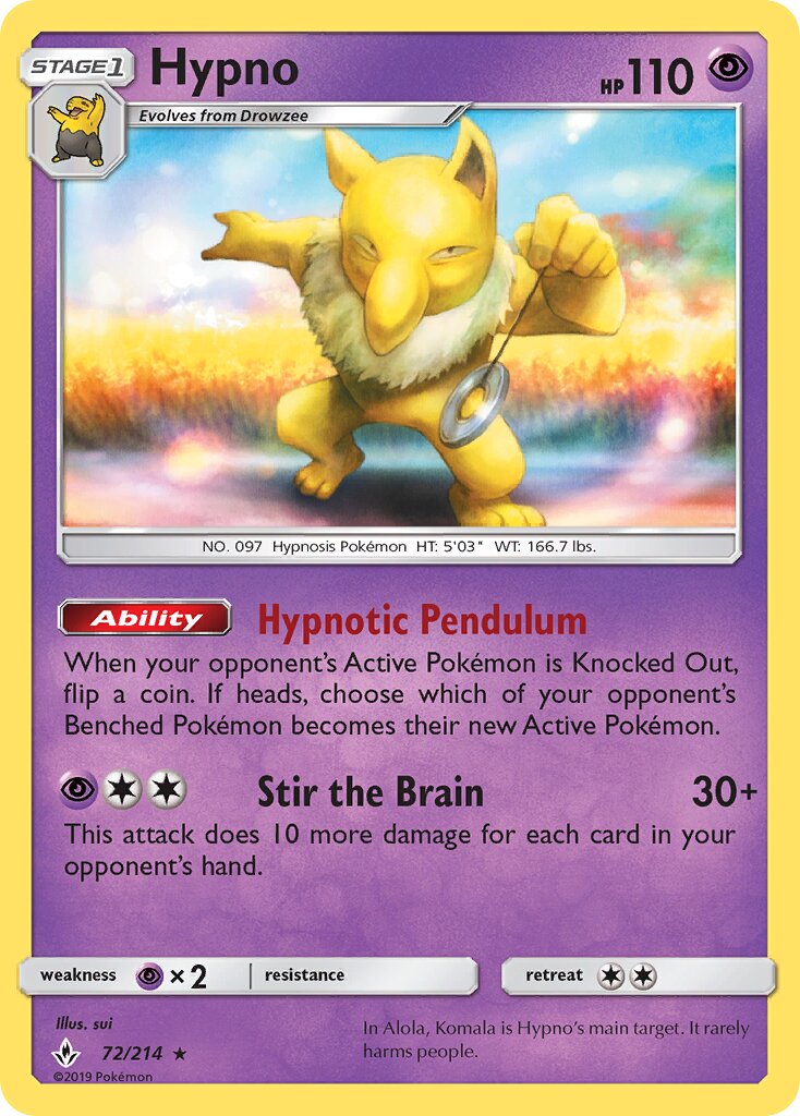Hypno 072/234 — Unbroken Bonds (English Pokémon TCG card)