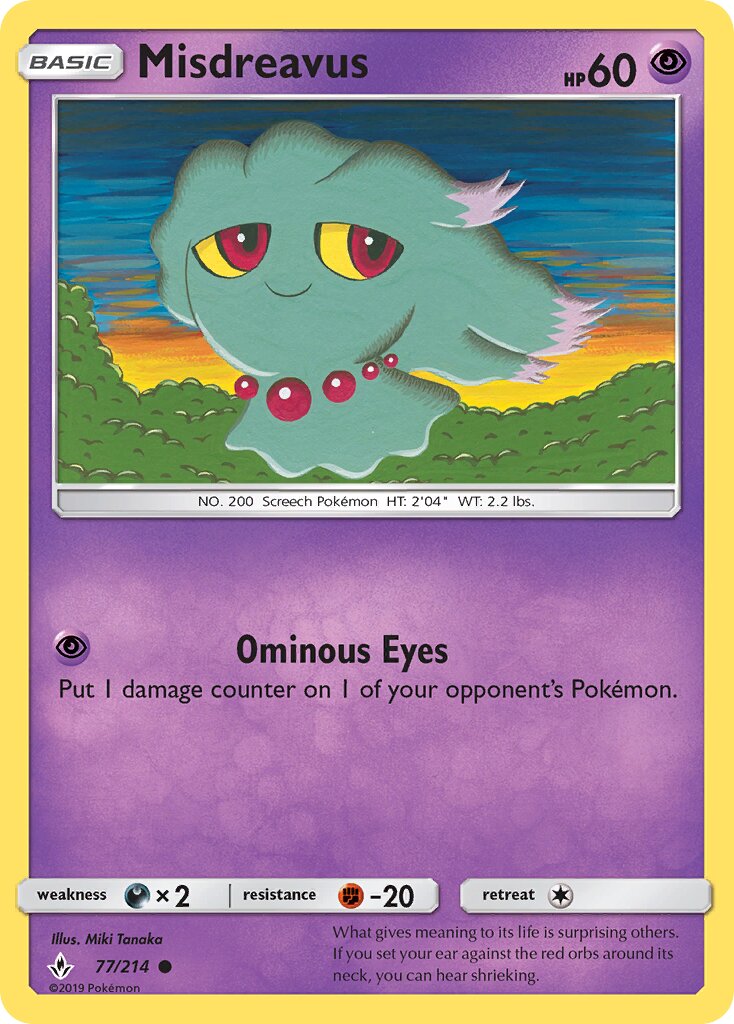 Misdreavus 077/234 — Unbroken Bonds (English Pokémon TCG card)