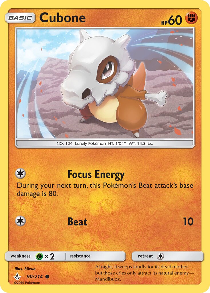 Cubone 090/234 — Unbroken Bonds (English Pokémon TCG card)