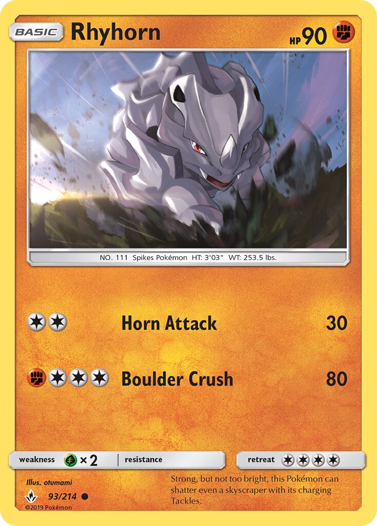 Rhyhorn 093/234 — Unbroken Bonds (English Pokémon TCG card)