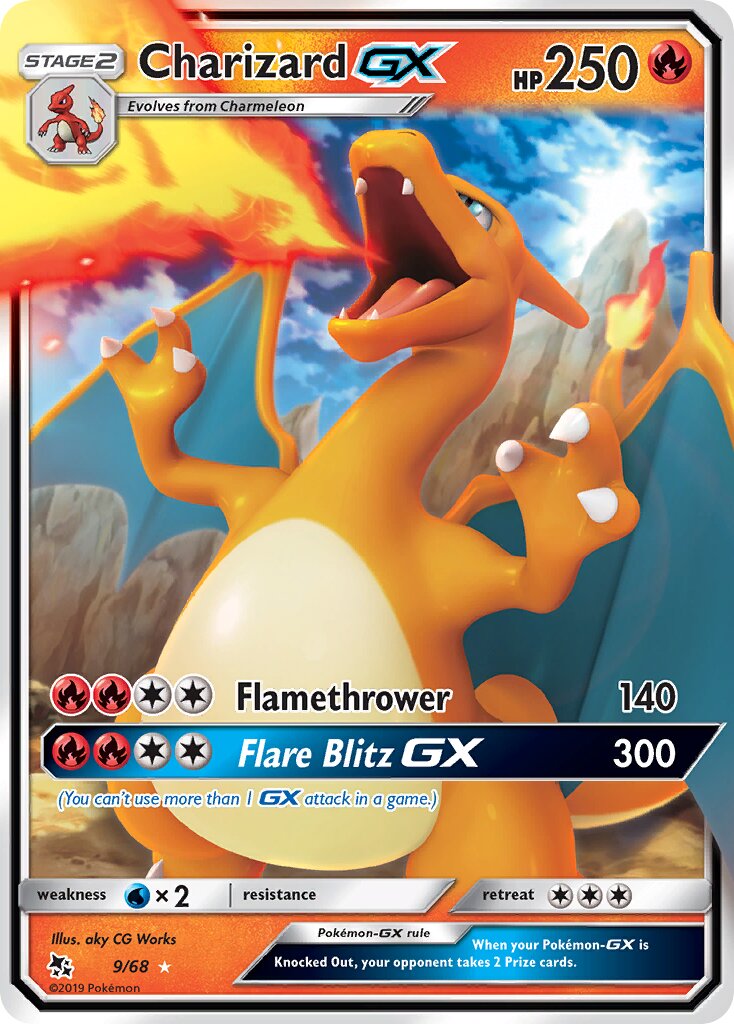 Charizard-GX 009 — Hidden Fates (English Pokémon TCG card)