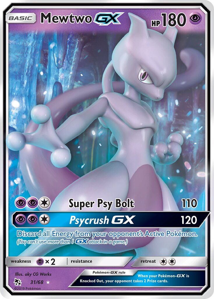Mewtwo-GX 031 — Hidden Fates (English Pokémon TCG card)