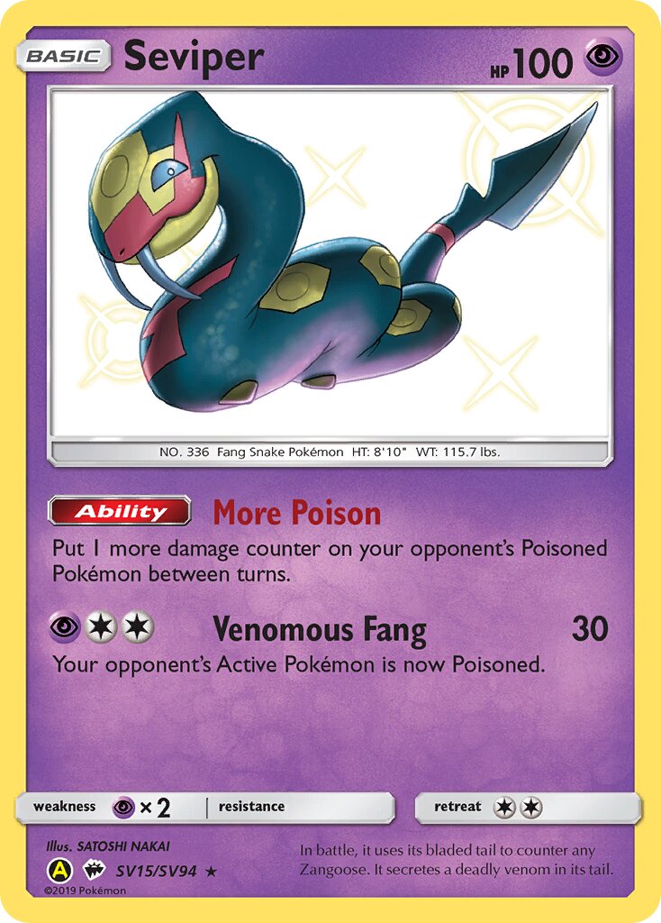 Seviper SV15/SV94 — Hidden Fates (English Pokémon TCG card)