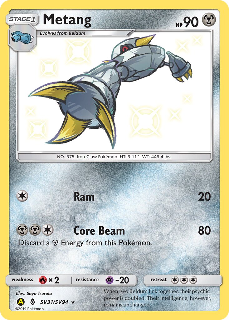 Metang SV31/SV94 — Hidden Fates (English Pokémon TCG card)