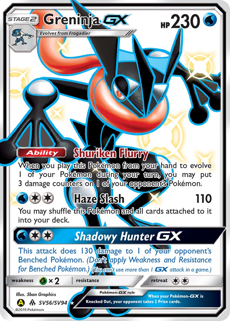 Greninja-GX SV56/SV94 — Hidden Fates (English Pokémon TCG card)