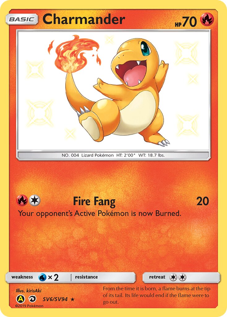 Charmander SV6/SV94 — Hidden Fates (English Pokémon TCG card)