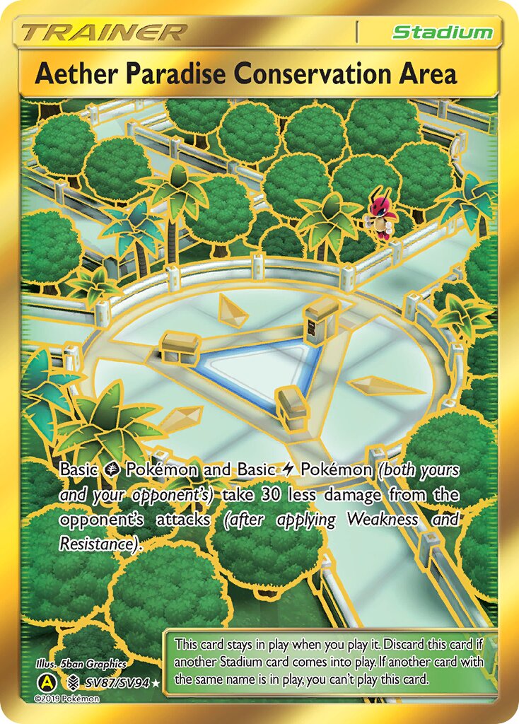 Aether Paradise Conservation Area SV87/SV94 — Hidden Fates (English Pokémon TCG card)