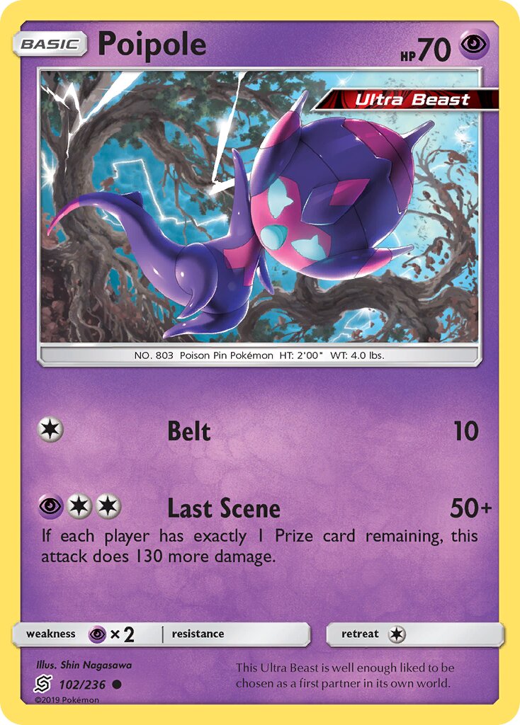 Poipole 102/258 — Unified Minds (English Pokémon TCG card)