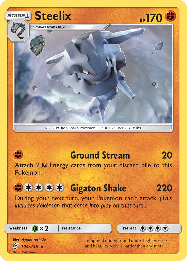 Steelix 104/258 — Unified Minds (English Pokémon TCG card)