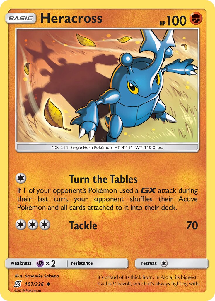 Heracross 107/258 — Unified Minds (English Pokémon TCG card)