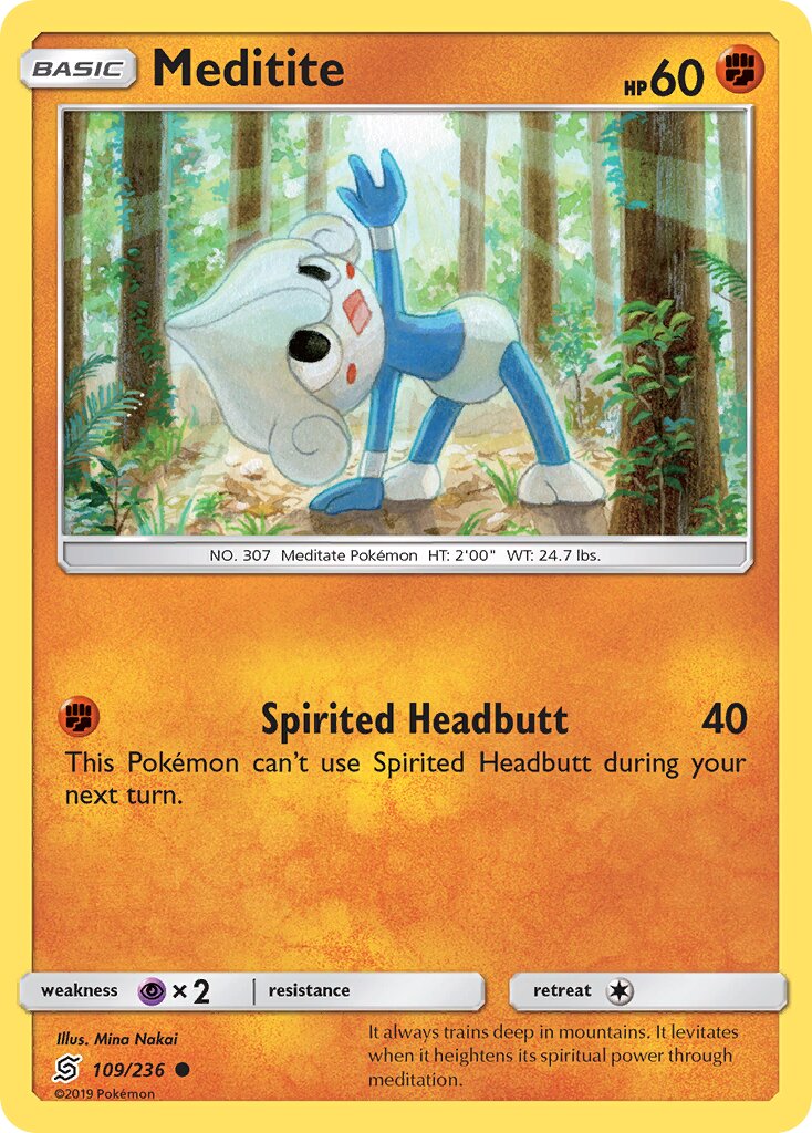 Meditite 109/258 — Unified Minds (English Pokémon TCG card)
