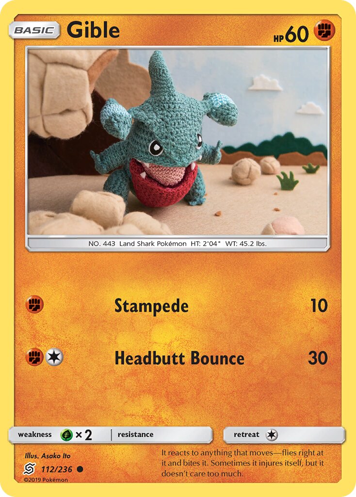Gible 112/258 — Unified Minds (English Pokémon TCG card)