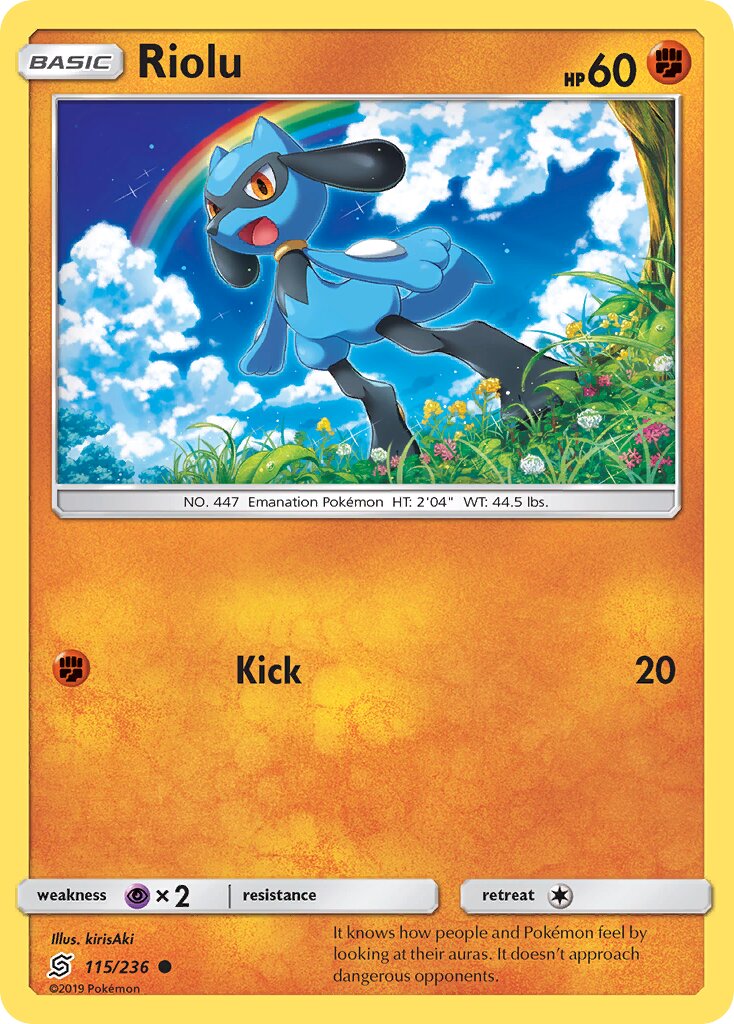 Riolu 115/258 — Unified Minds (English Pokémon TCG card)