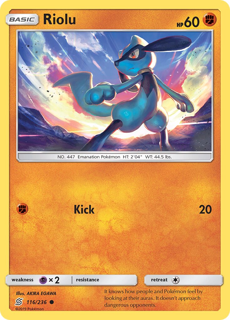Riolu 116/258 — Unified Minds (English Pokémon TCG card)