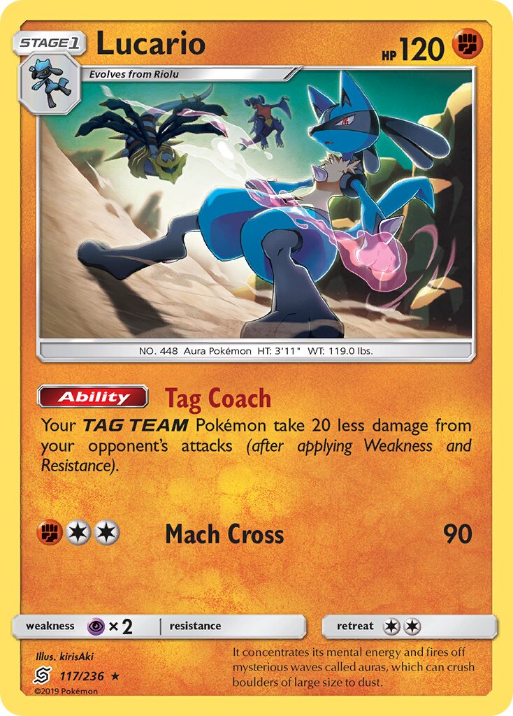 Lucario 117/258 — Unified Minds (English Pokémon TCG card)