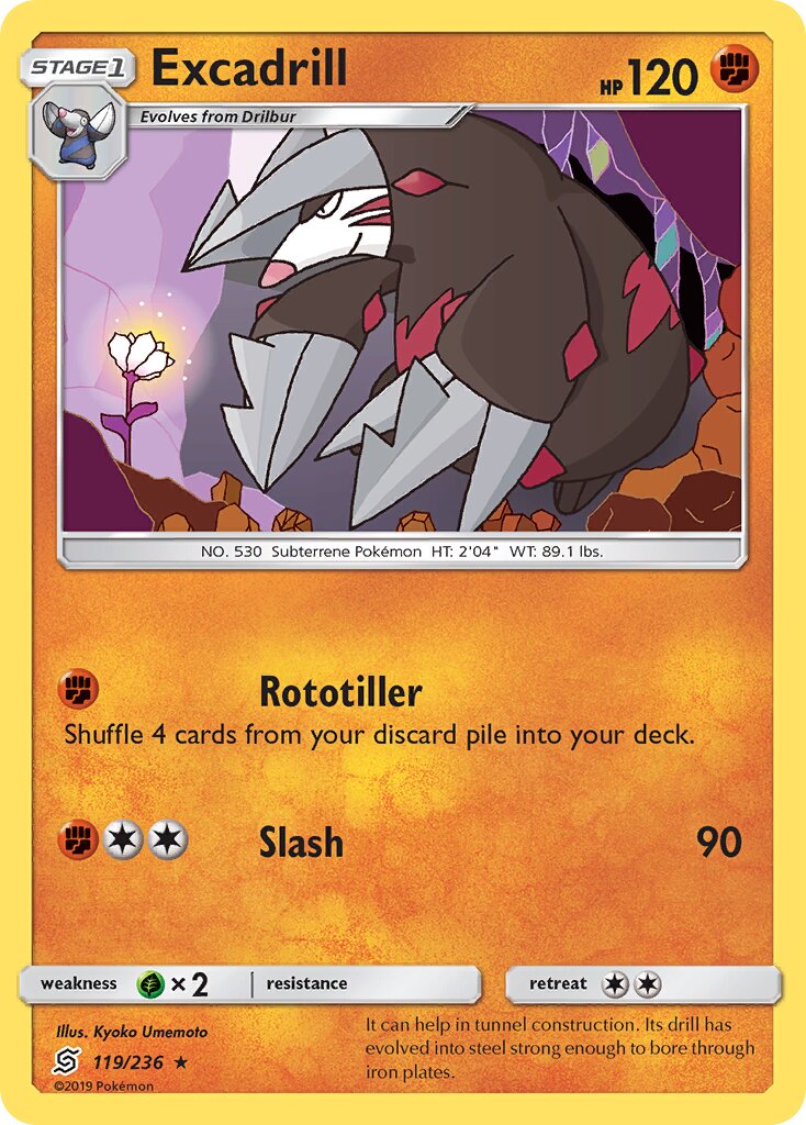 Excadrill 119/258 — Unified Minds (English Pokémon TCG card)