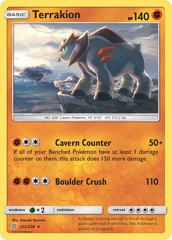 Terrakion 122/258 — Unified Minds (English Pokémon TCG card)