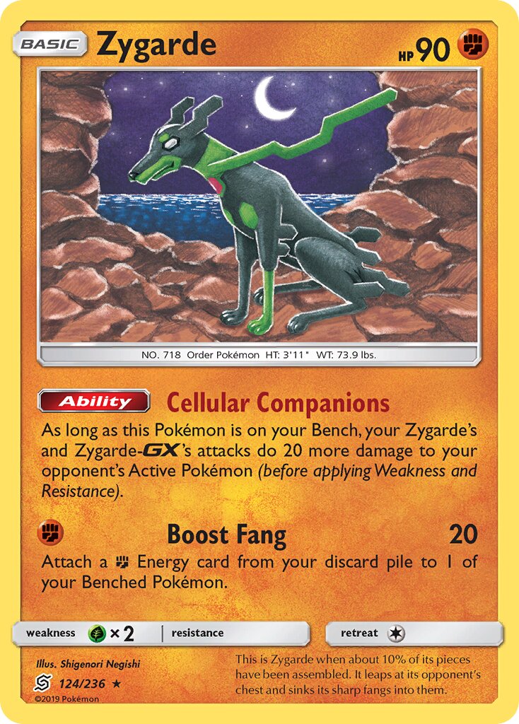 Zygarde 124/258 — Unified Minds (English Pokémon TCG card)