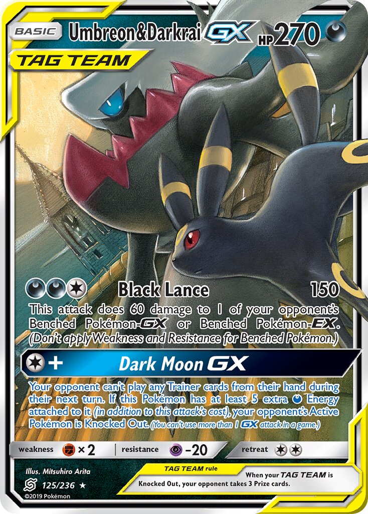 Umbreon & Darkrai-GX 125/258 — Unified Minds (English Pokémon TCG card)