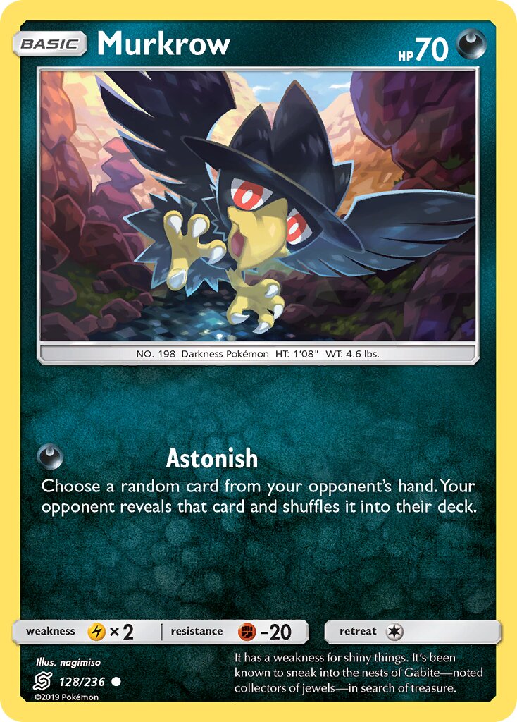 Murkrow 128/258 — Unified Minds (English Pokémon TCG card)