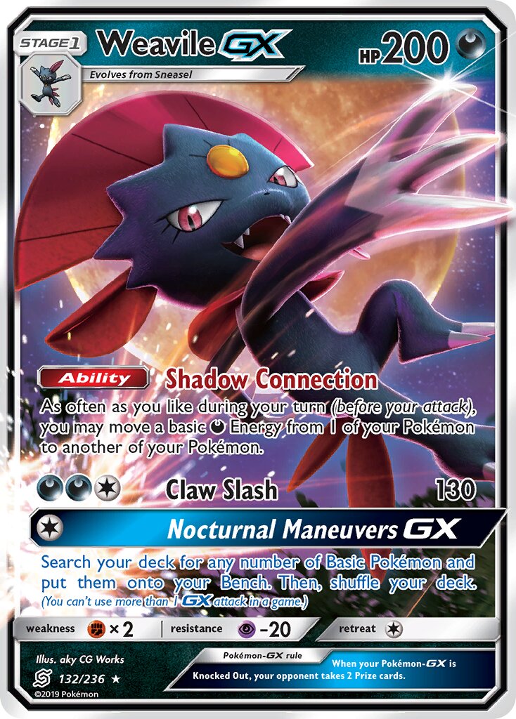 Weavile-GX 132/258 — Unified Minds (English Pokémon TCG card)