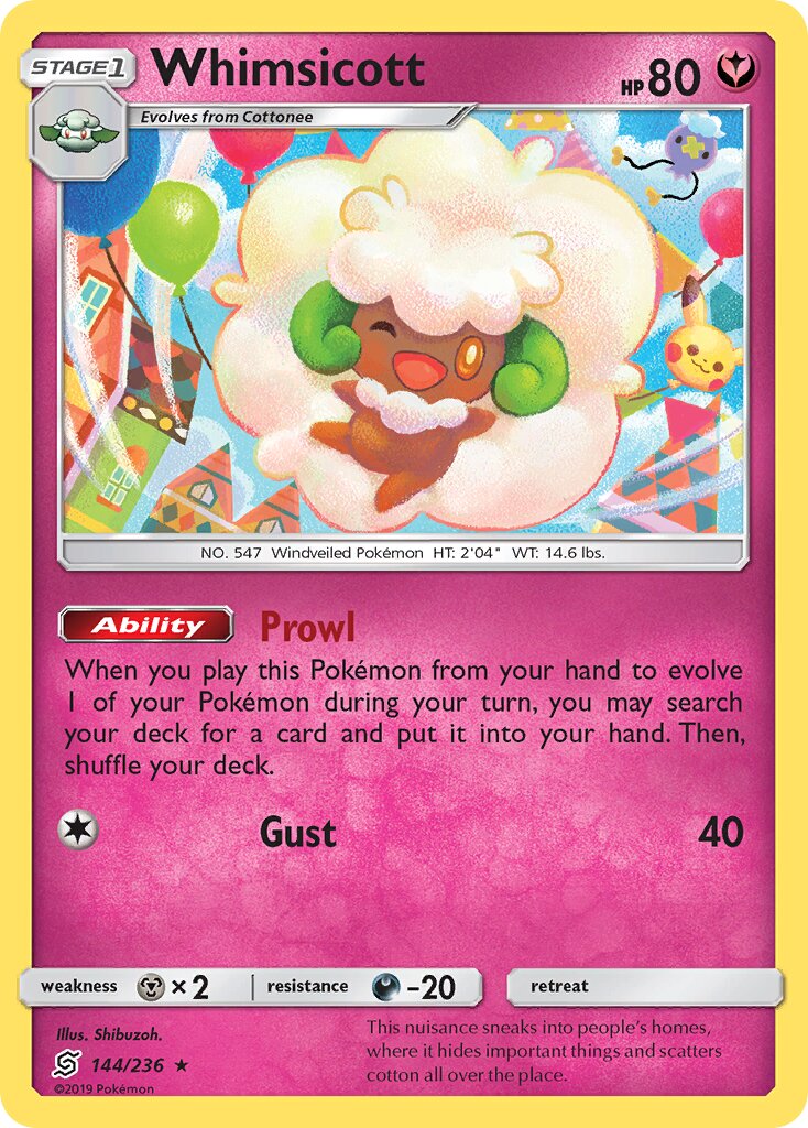 Whimsicott 144/258 — Unified Minds (English Pokémon TCG card)