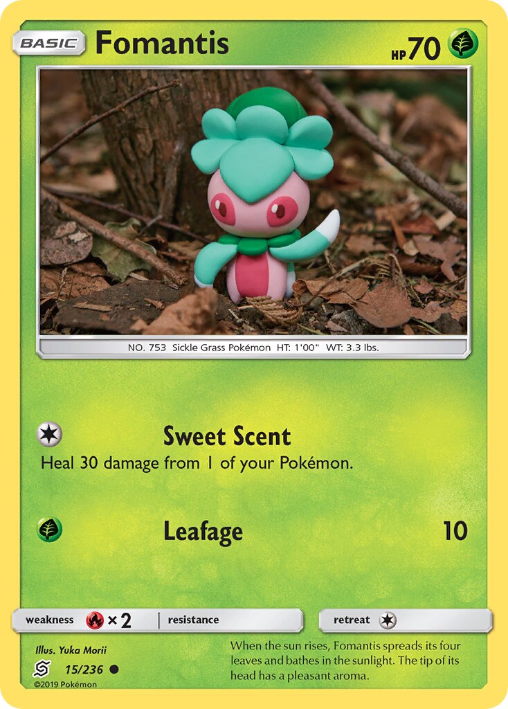 Fomantis 015/258 — Unified Minds (English Pokémon TCG card)