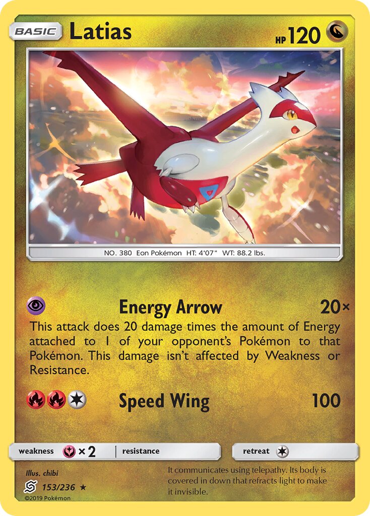Latias 153/258 — Unified Minds (English Pokémon TCG card)