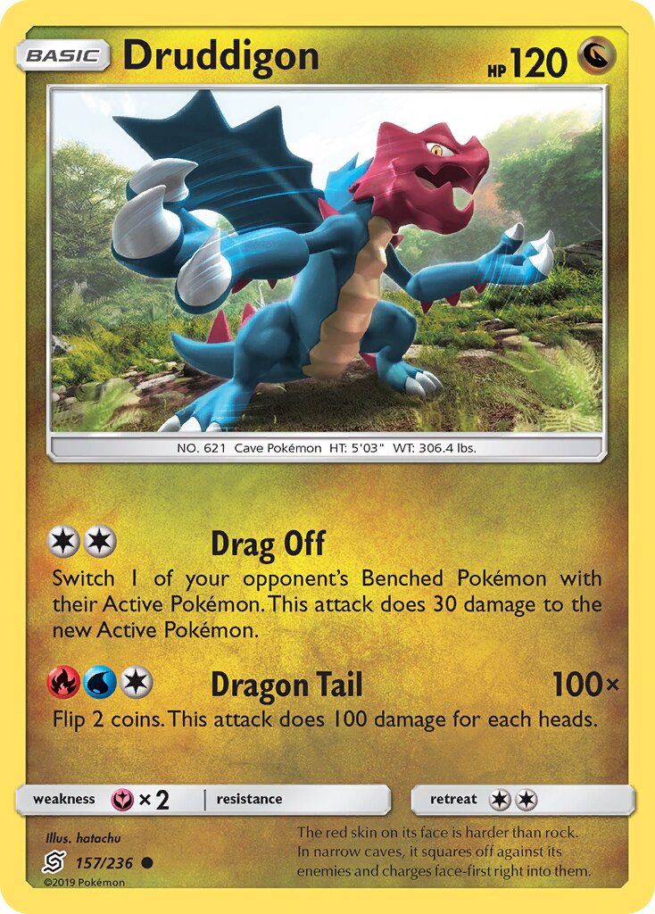 Druddigon 157/258 — Unified Minds (English Pokémon TCG card)