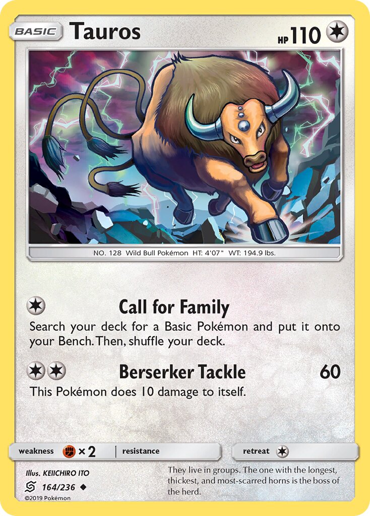Tauros 164/258 — Unified Minds (English Pokémon TCG card)
