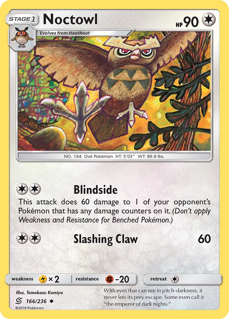 Noctowl 166/258 — Unified Minds (English Pokémon TCG card)